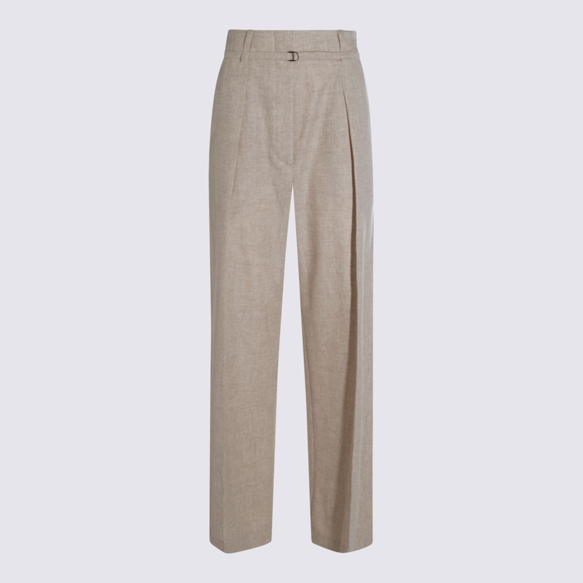 Brunello Cucinelli Beige Wool Pants In Neutral