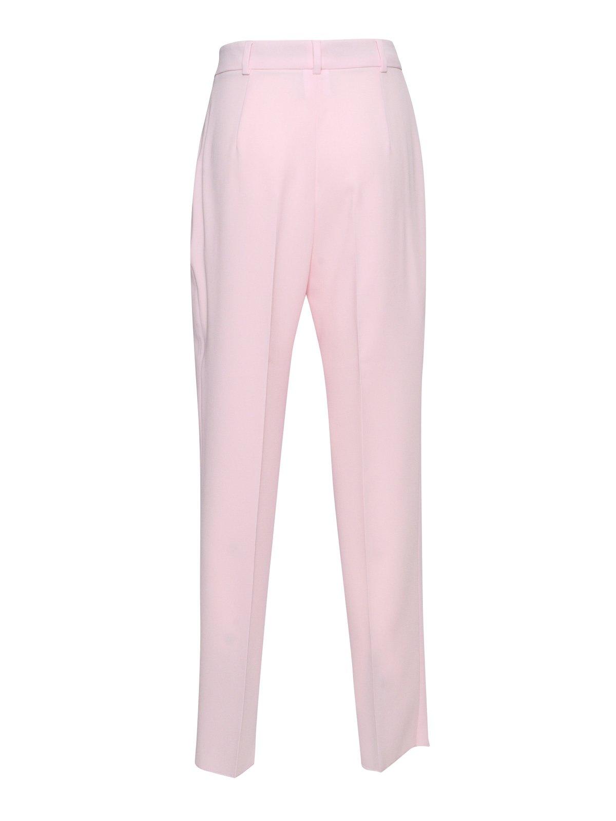 Shop Max Mara High Waist Straight Leg Pants In Pink