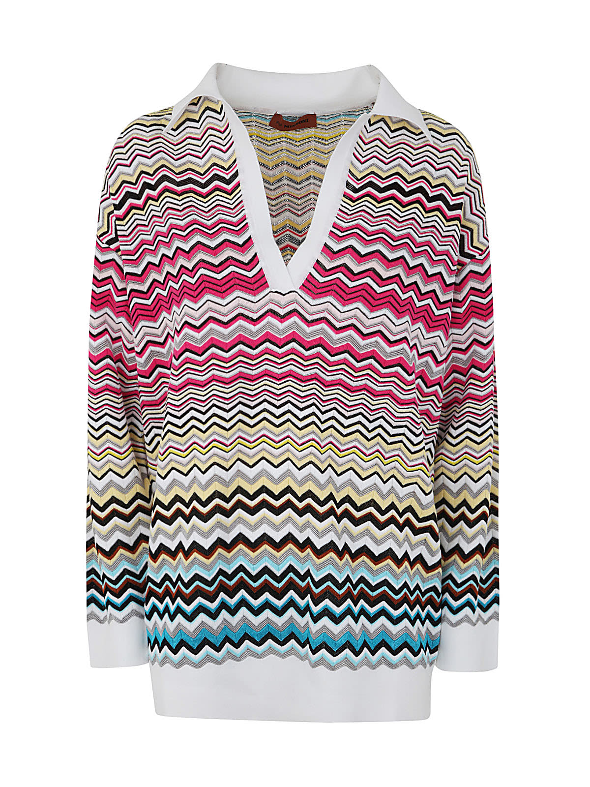 Shop Missoni V Neck Sweater In Multicolor