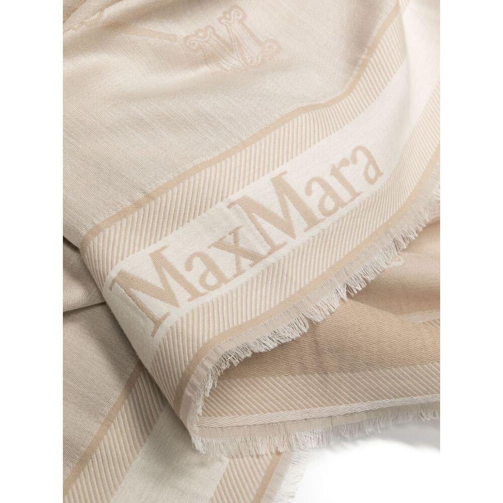 Shop Max Mara Monogram Jacquard Intarsia Scarf In Neutrals