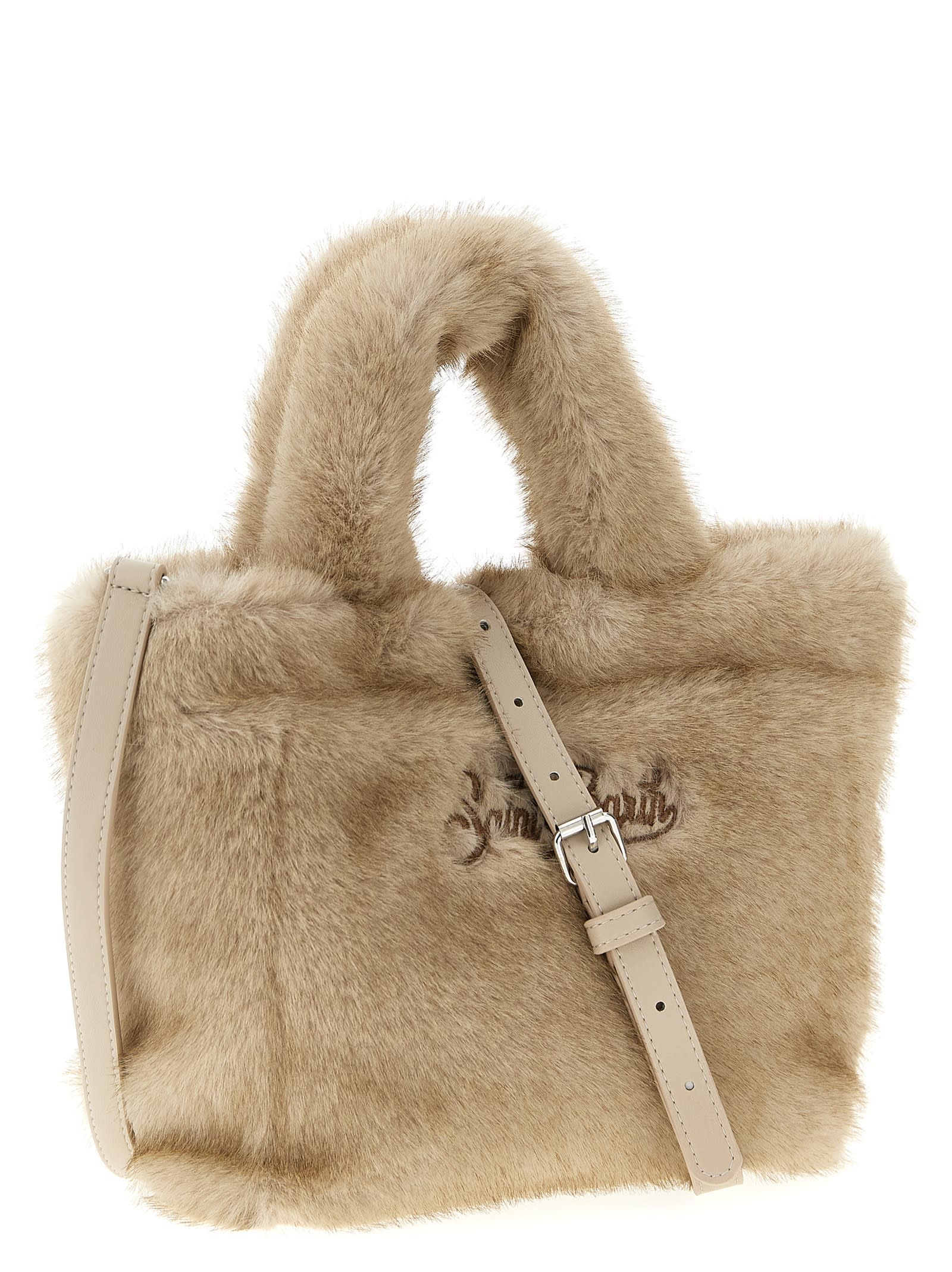 Mc2 Saint Barth Colette Soft Fur Hand Bags Beige In Brown