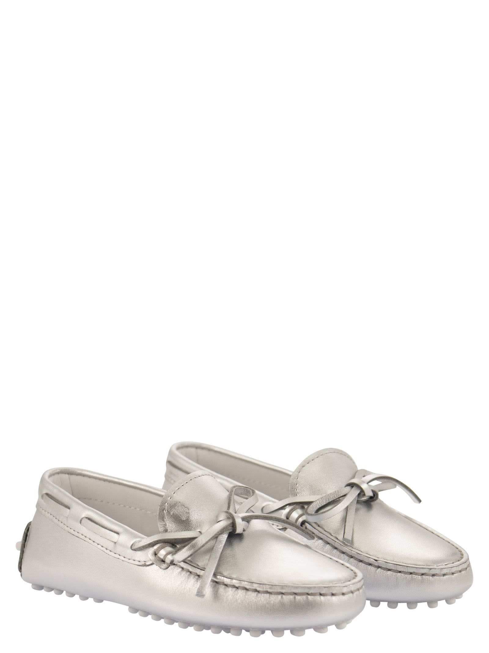 Shop Tod's Loafer Gommino In Silver