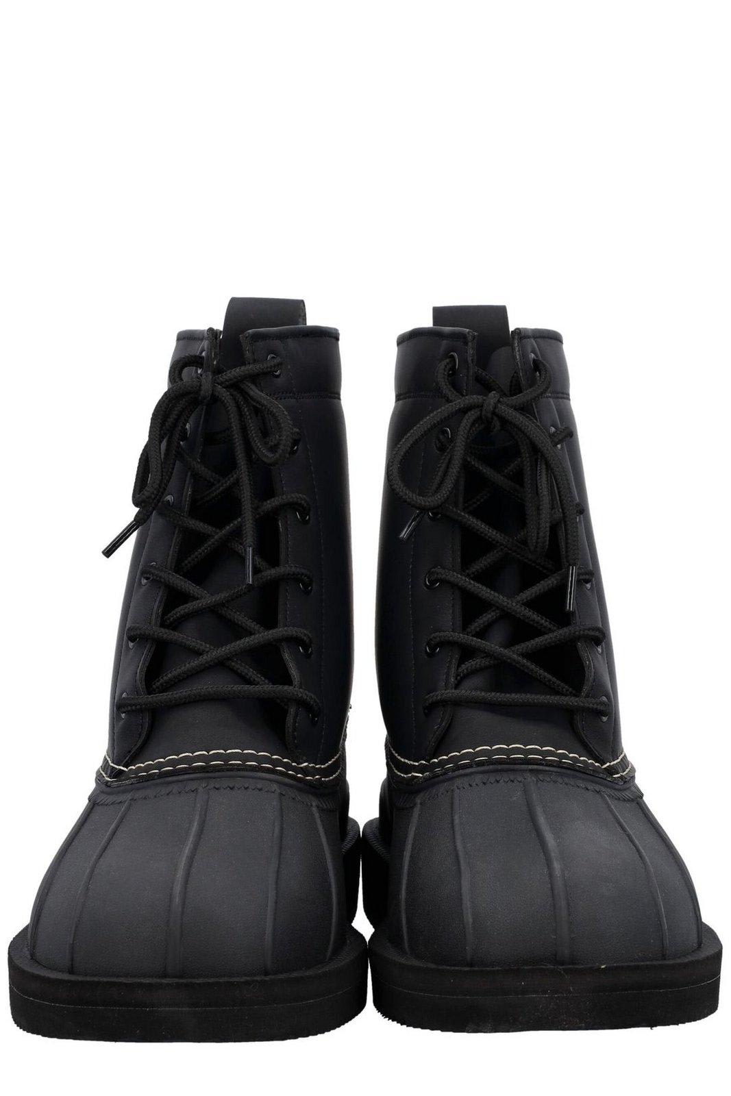 Shop Suicoke Alal Lace-up Round Toe Boots In Black