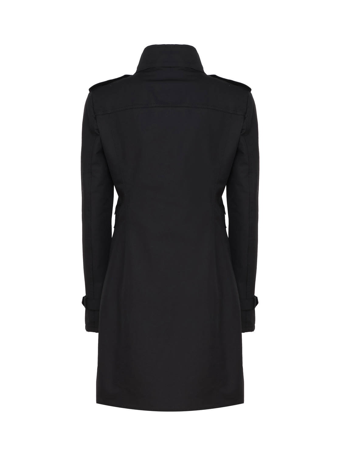 Fay Single Breasted Trench Coat In Black