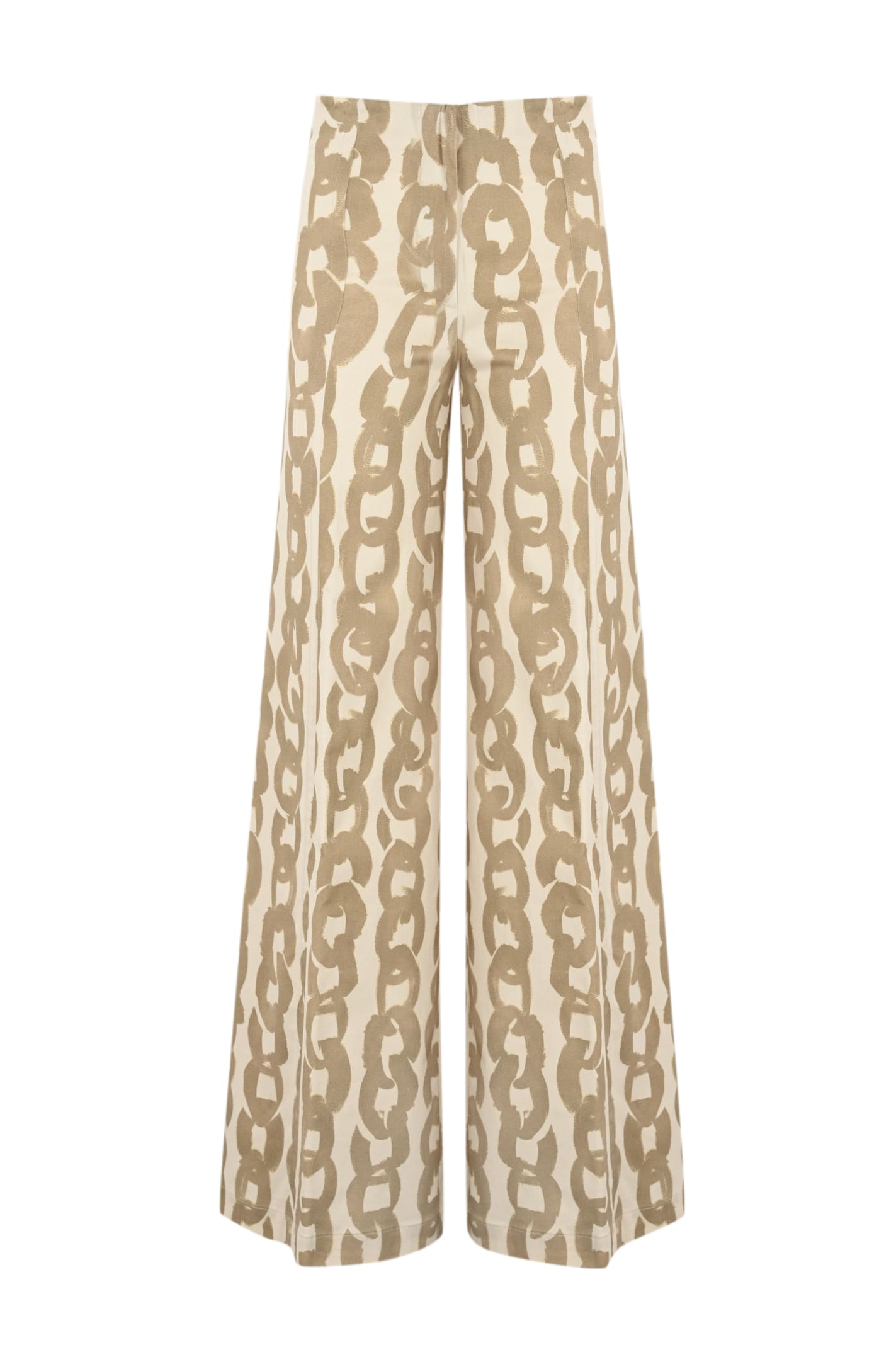 Palazzo Trousers With Chain Print