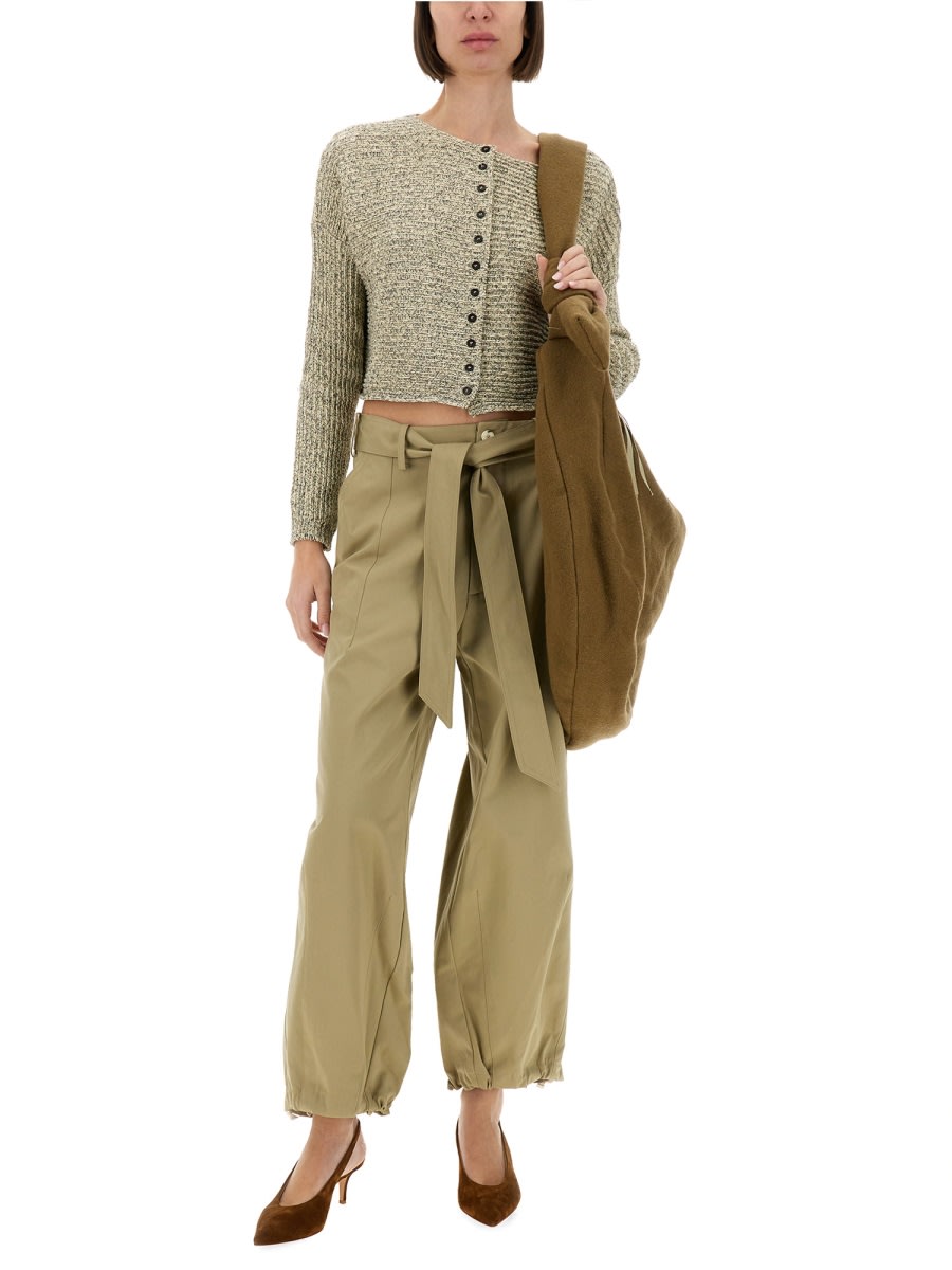 Shop Alysi Belted Pants In Green