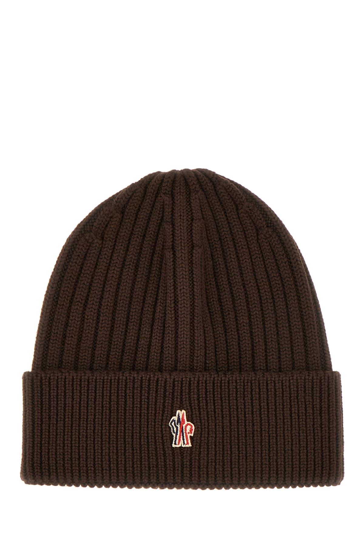 Shop Moncler Chocolate Wool Beanie Hat In Brown