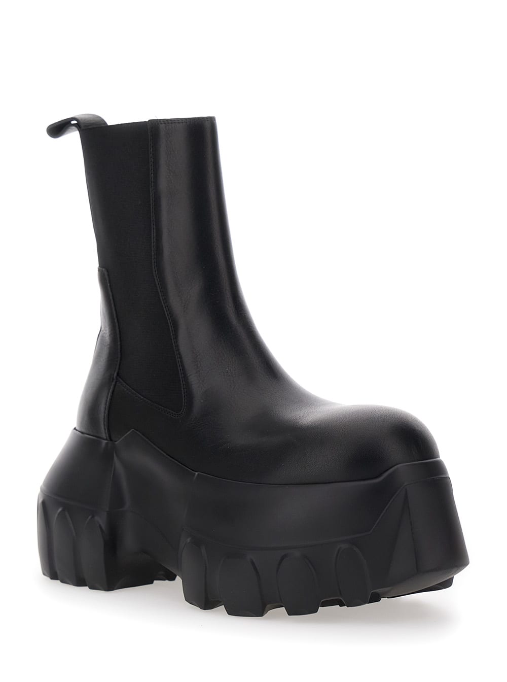 Rick Owens Beatle Bozo Tractors Ankle Boots In Black