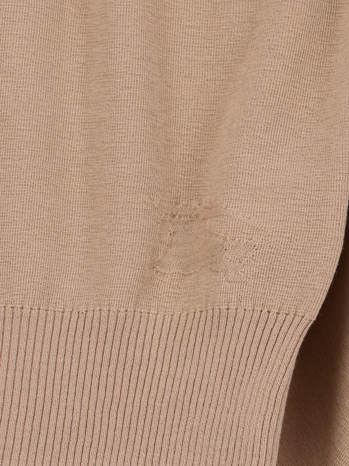 Shop Burberry Logo Turtleneck Sweater In Flax