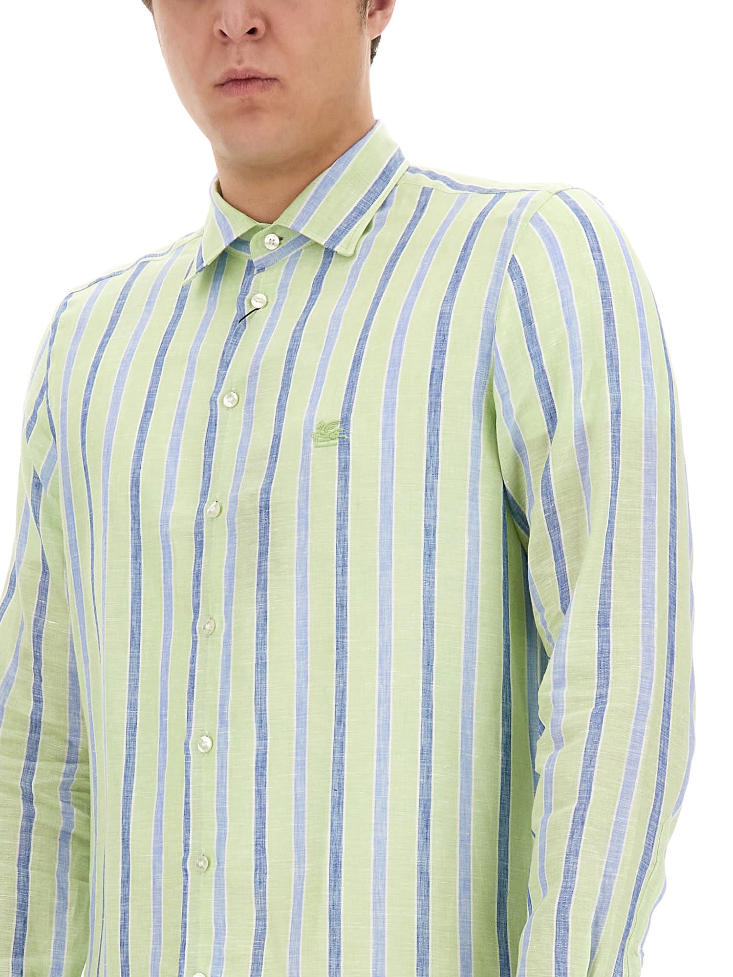 Shop Etro Pegasus Shirt In Verde