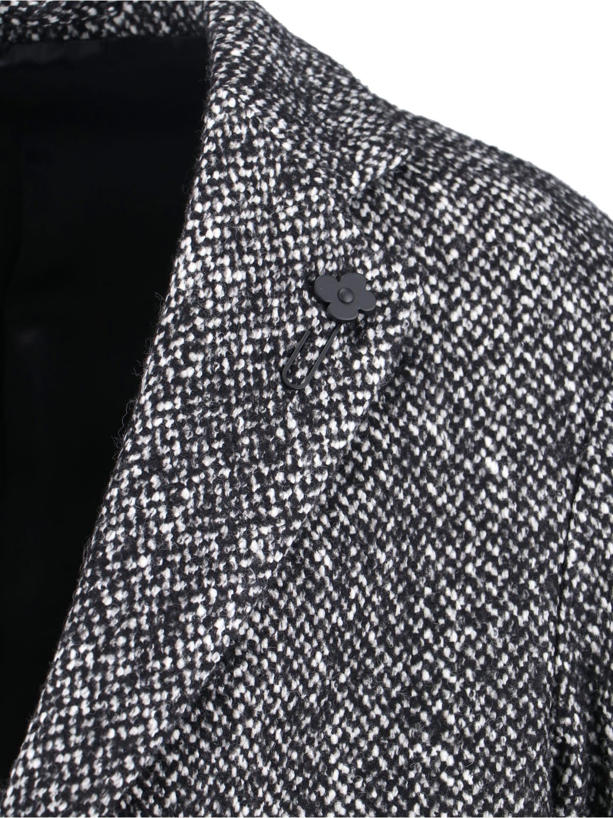 Lardini Single-breasted Wool Coat In Gray