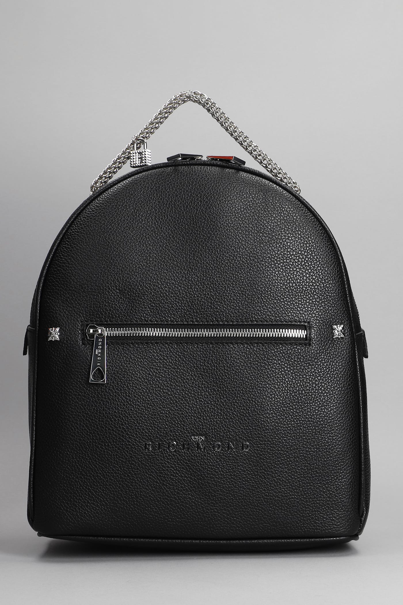 John Richmond Backpack In Black Leather