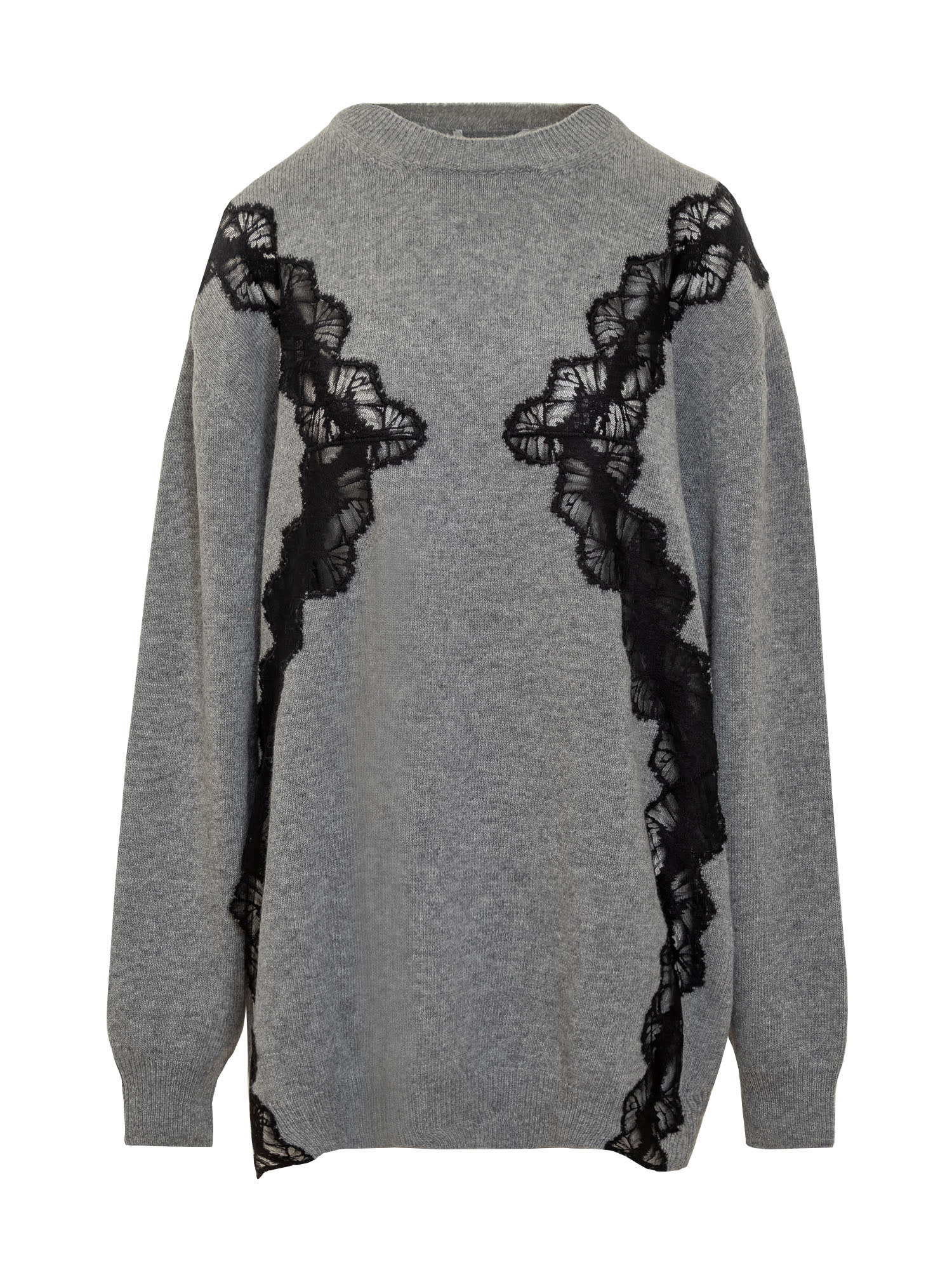 Shop Stella Mccartney Cut-out Sweater In Grey Melange