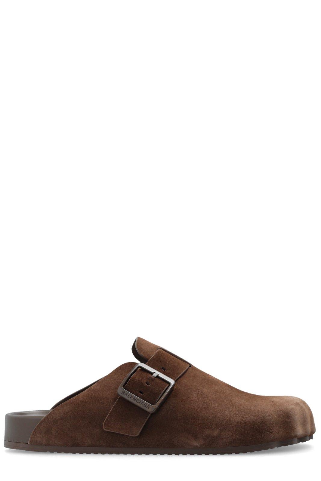 Balenciaga Sunday Buckled Mules In Brown