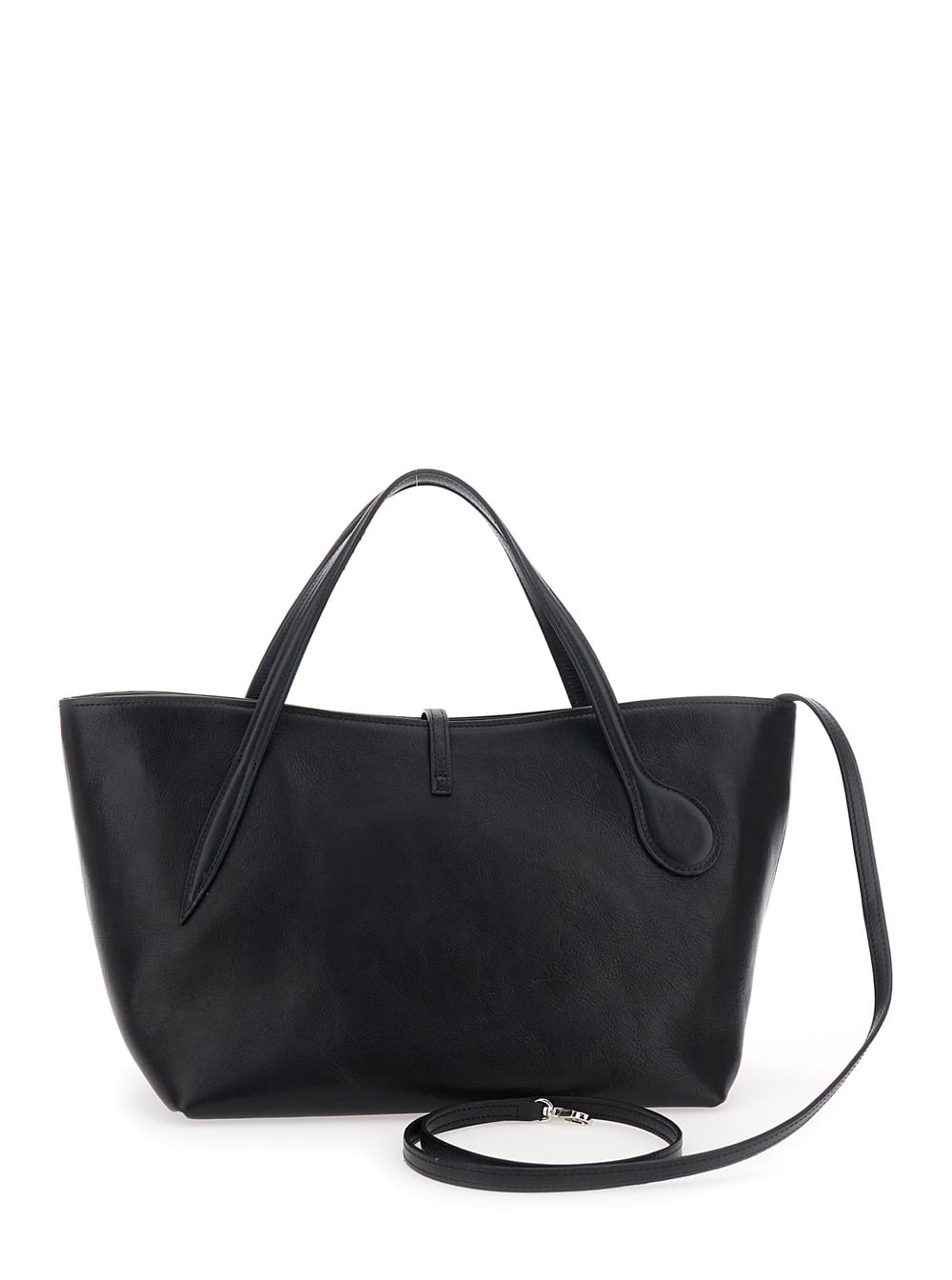 Little Liffner Petite Penne Tote Silver Hardware In Black