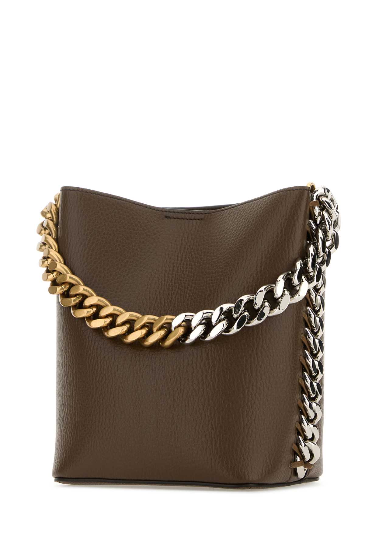 Shop Stella Mccartney Brown Alter Mat Frayme Bucket Bag