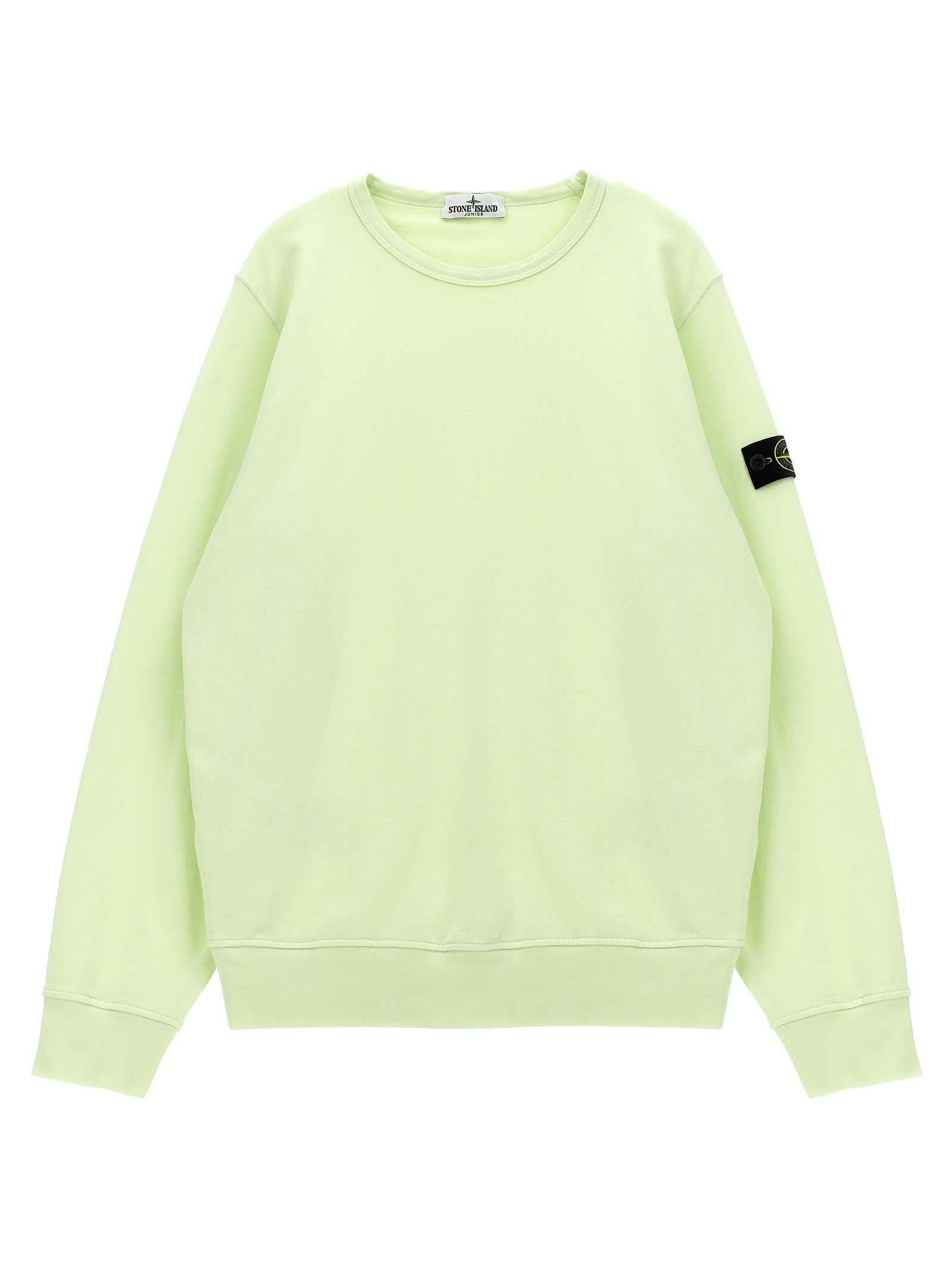 Stone Island Logo Badge Sweatshirt In Green