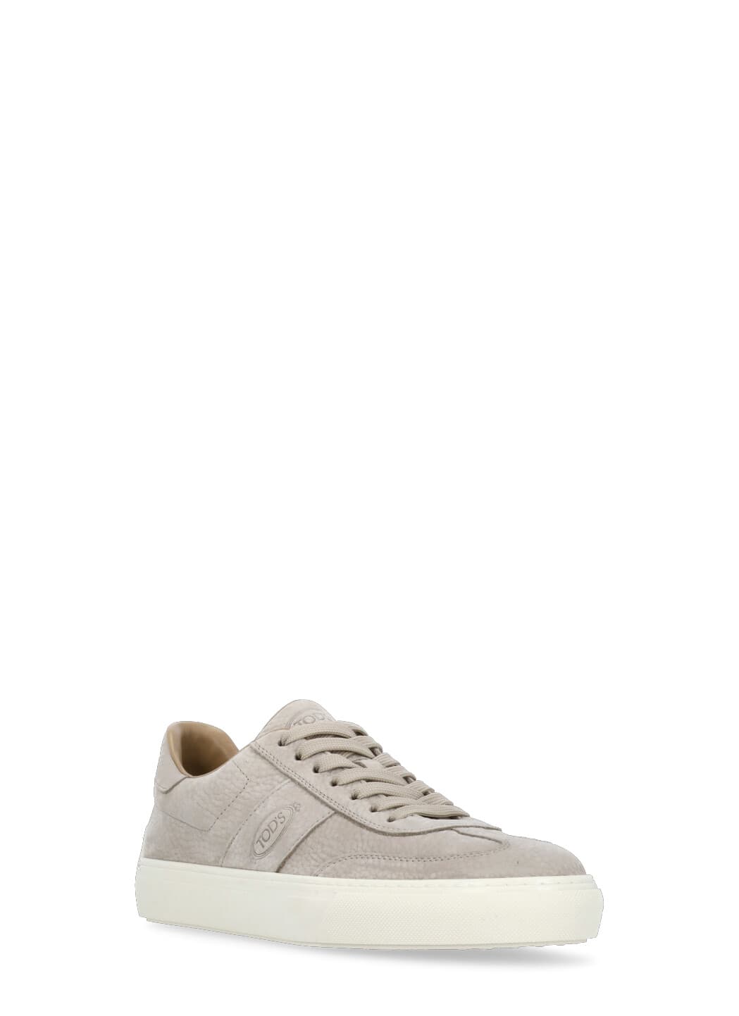 Shop Tod's Pebbled Leather Sneakers In Beige
