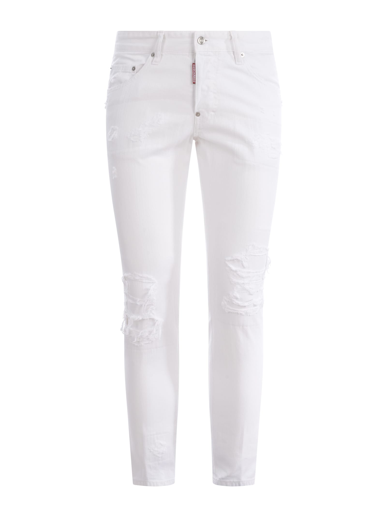 Shop Dsquared2 Jeans  Skater In Denim Available Store Pompei In Bianco