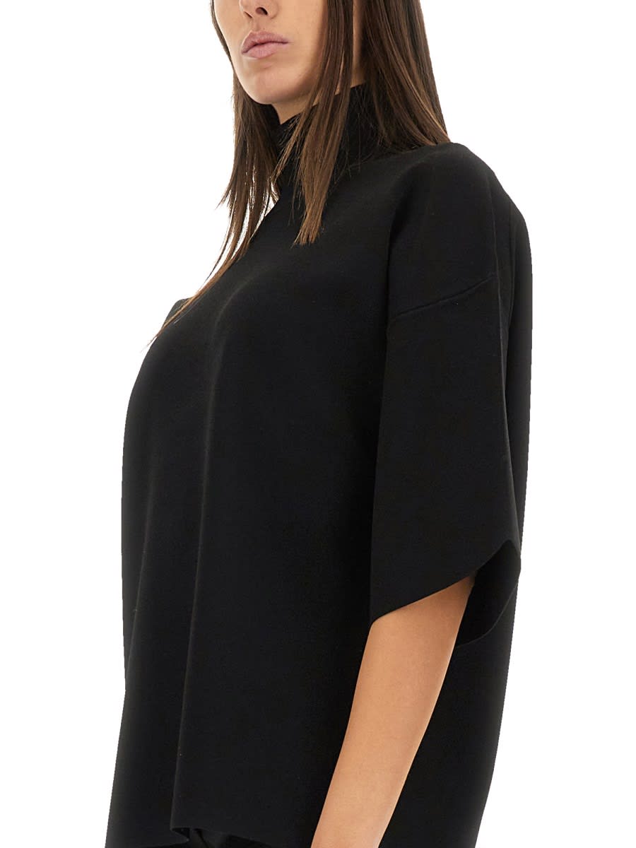 Theory Stretch-jersey Turtleneck Top In Black