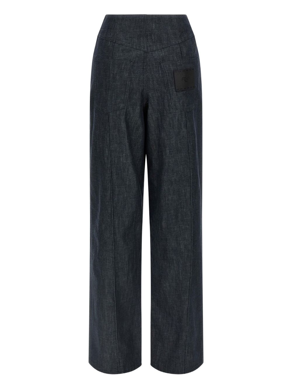 Fendi Cotton Wide-leg Trousers In Blue