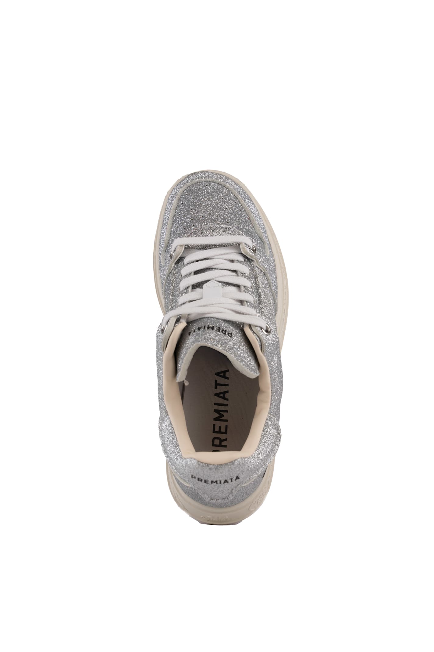 Premiata Quinnd 6946 Glitter Sneakers In Silver