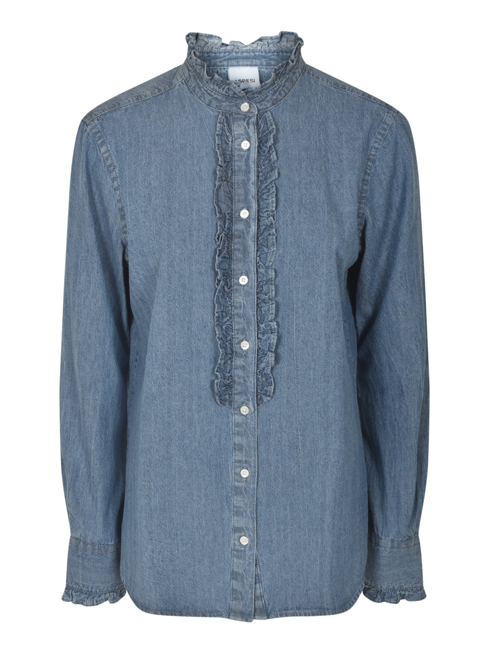 Ruffle Detail Denim Shirt