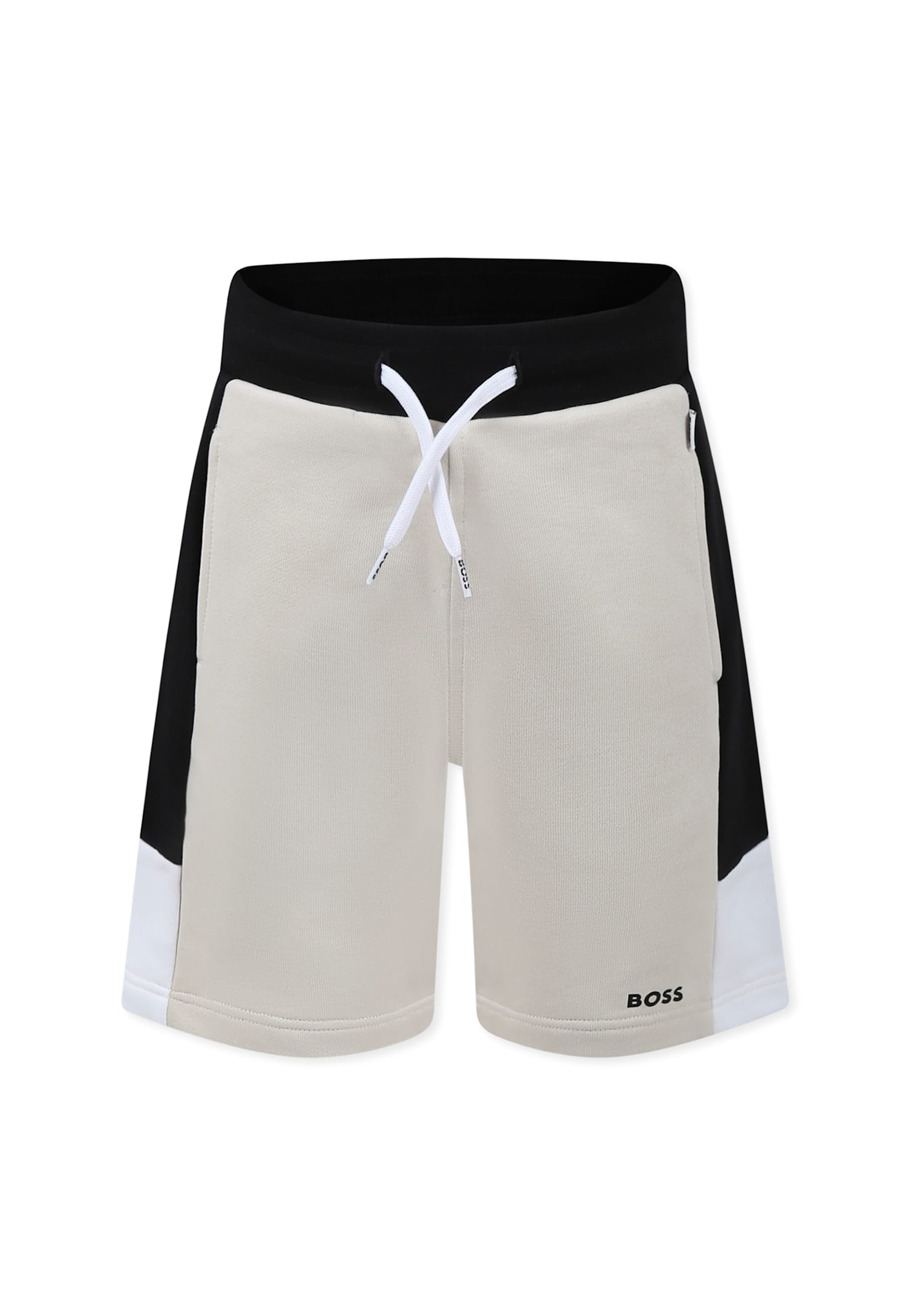Hugo Boss Beige Shorts For Boy With Logo In Beige