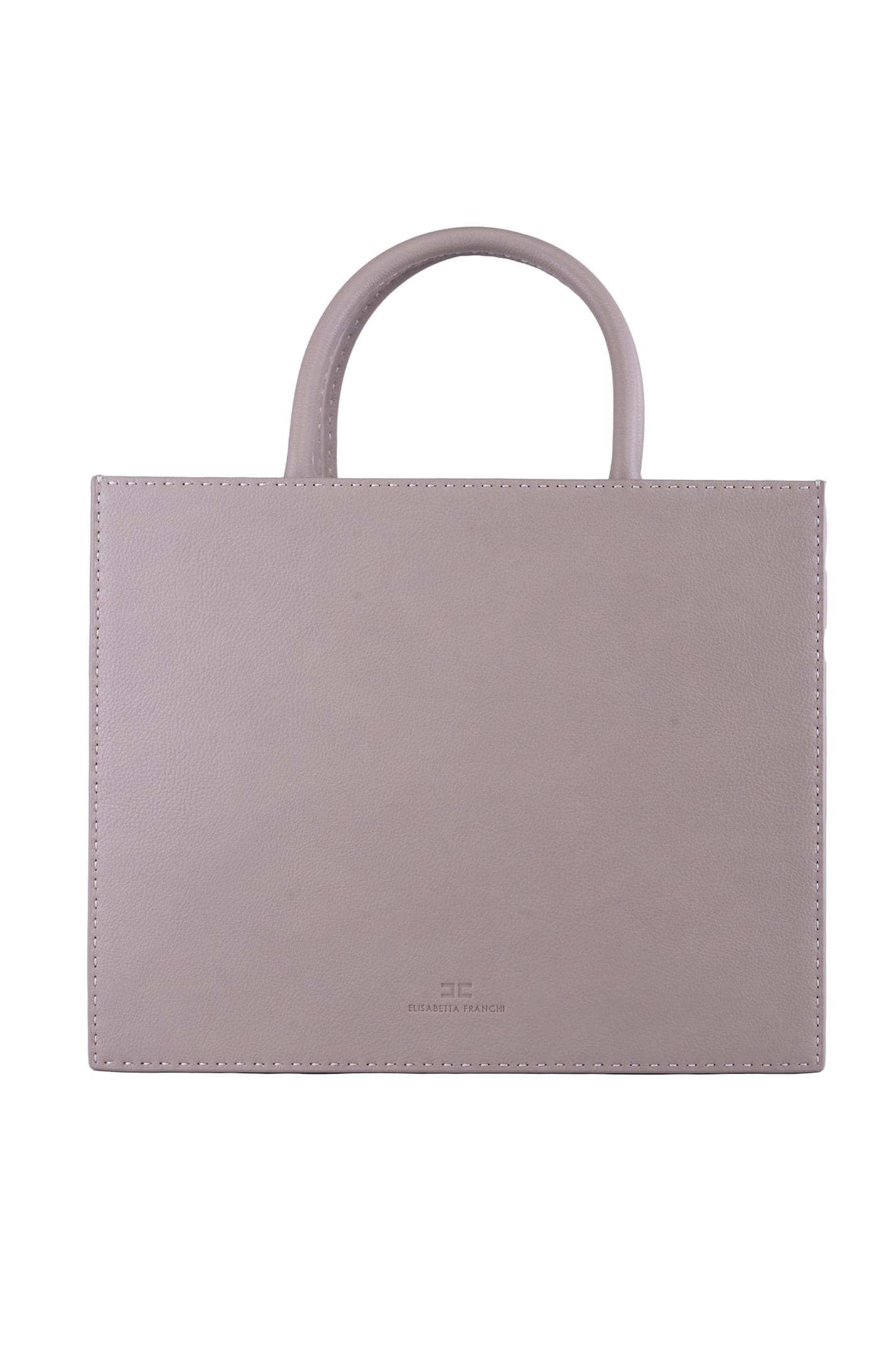 ELISABETTA FRANCHI MEDIUM LEATHER-EFFECT HANDBAG WITH STITCHING