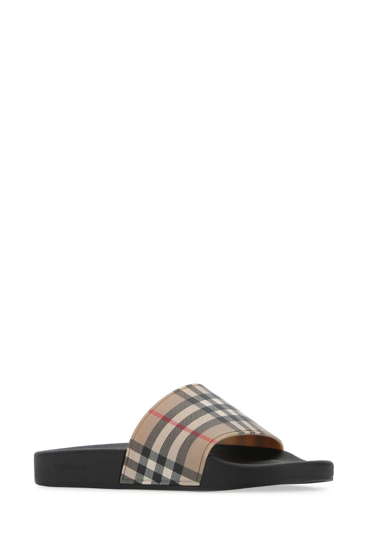 Shop Burberry Printed Rubber Slippers In A7028