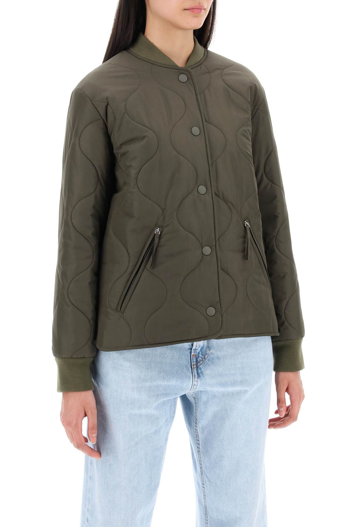 Shop Apc Quilted Camila In Kaki Militaire (khaki)