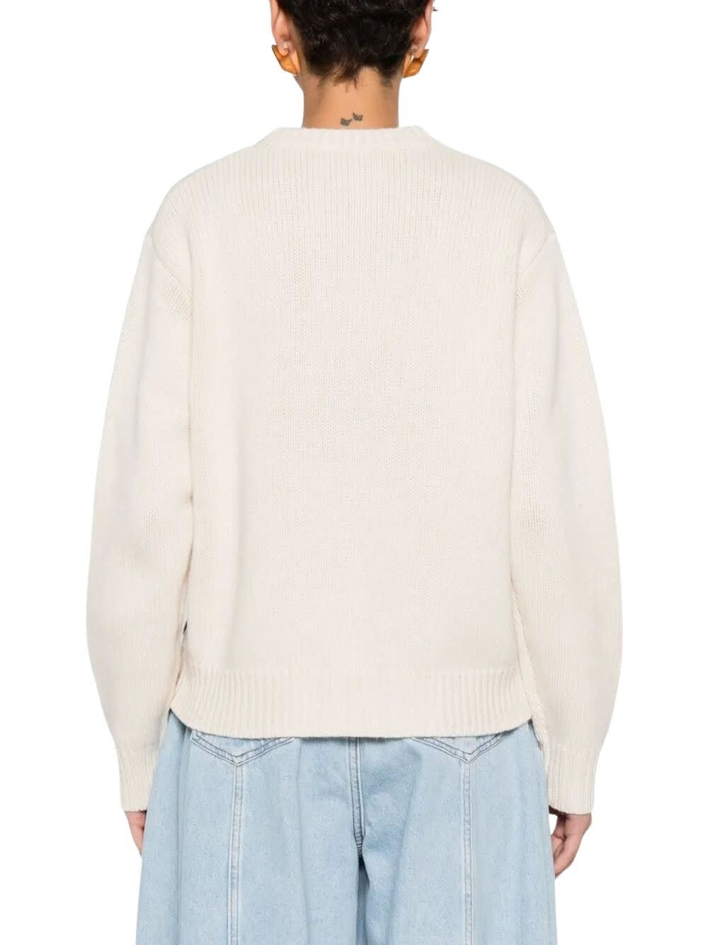 Mc2 Saint Barth Kyla Heart Intarsia Sweater In Neutral