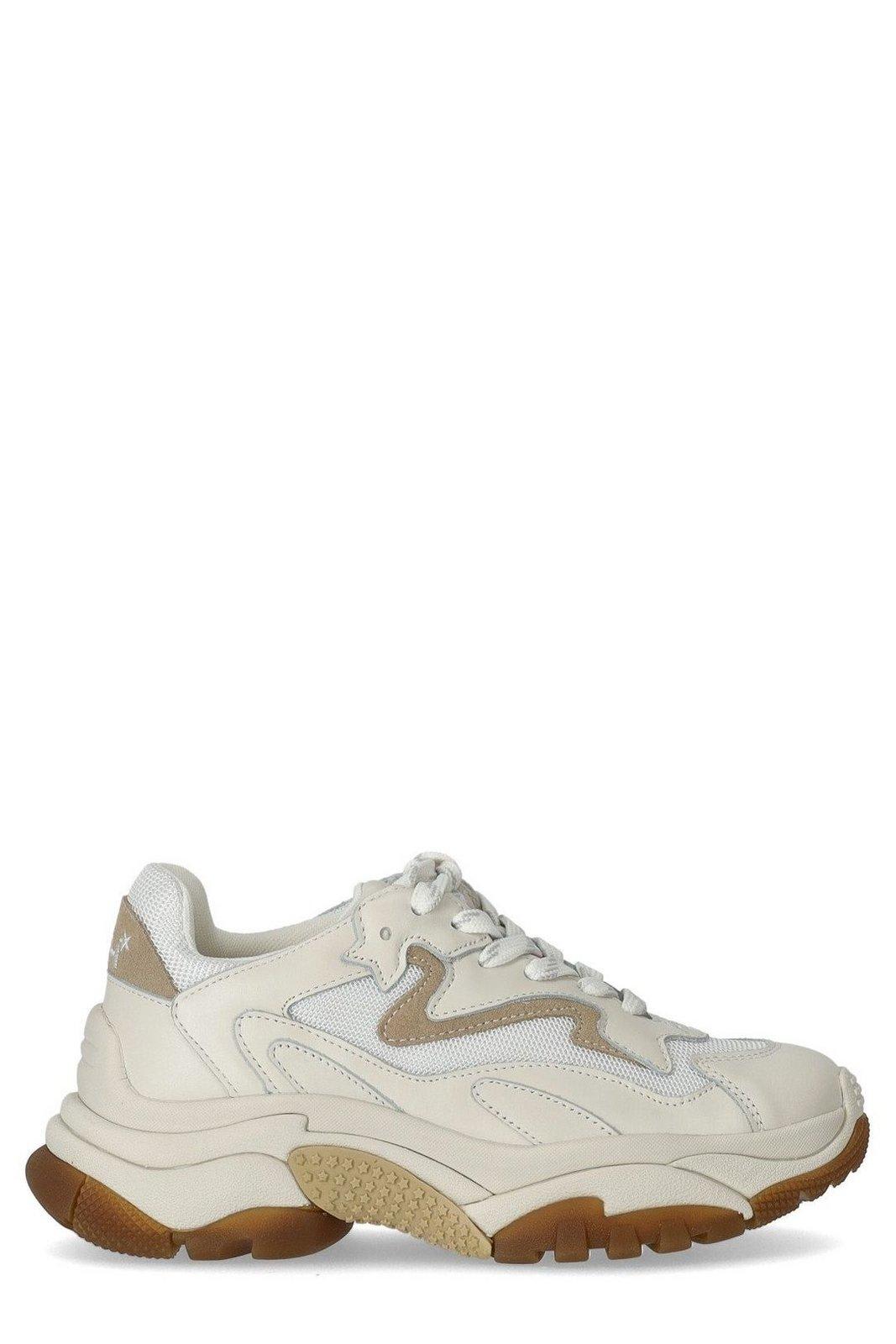 Shop Ash Addict Panelled Lace-up Sneakers In Bianco