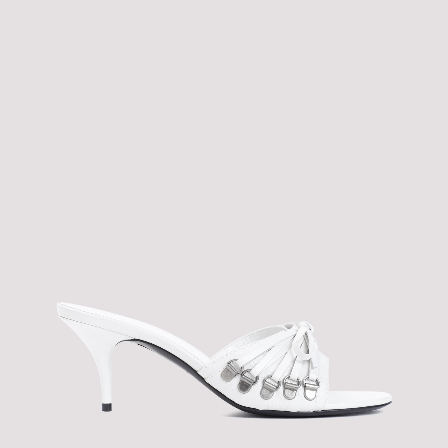 Shop Balenciaga Cagole Sandals In Optic White Silver