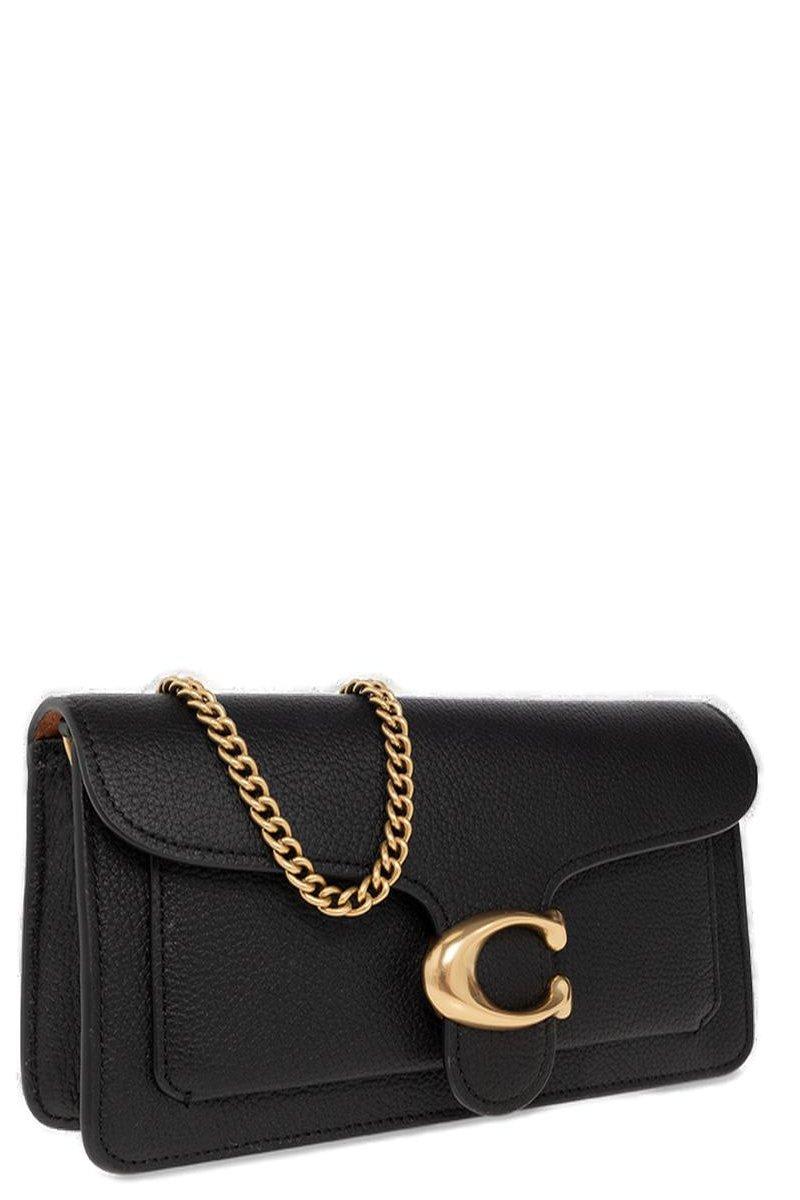 Coach Tabby Logo Plaque Chain-linked Crossbody Bag In Black