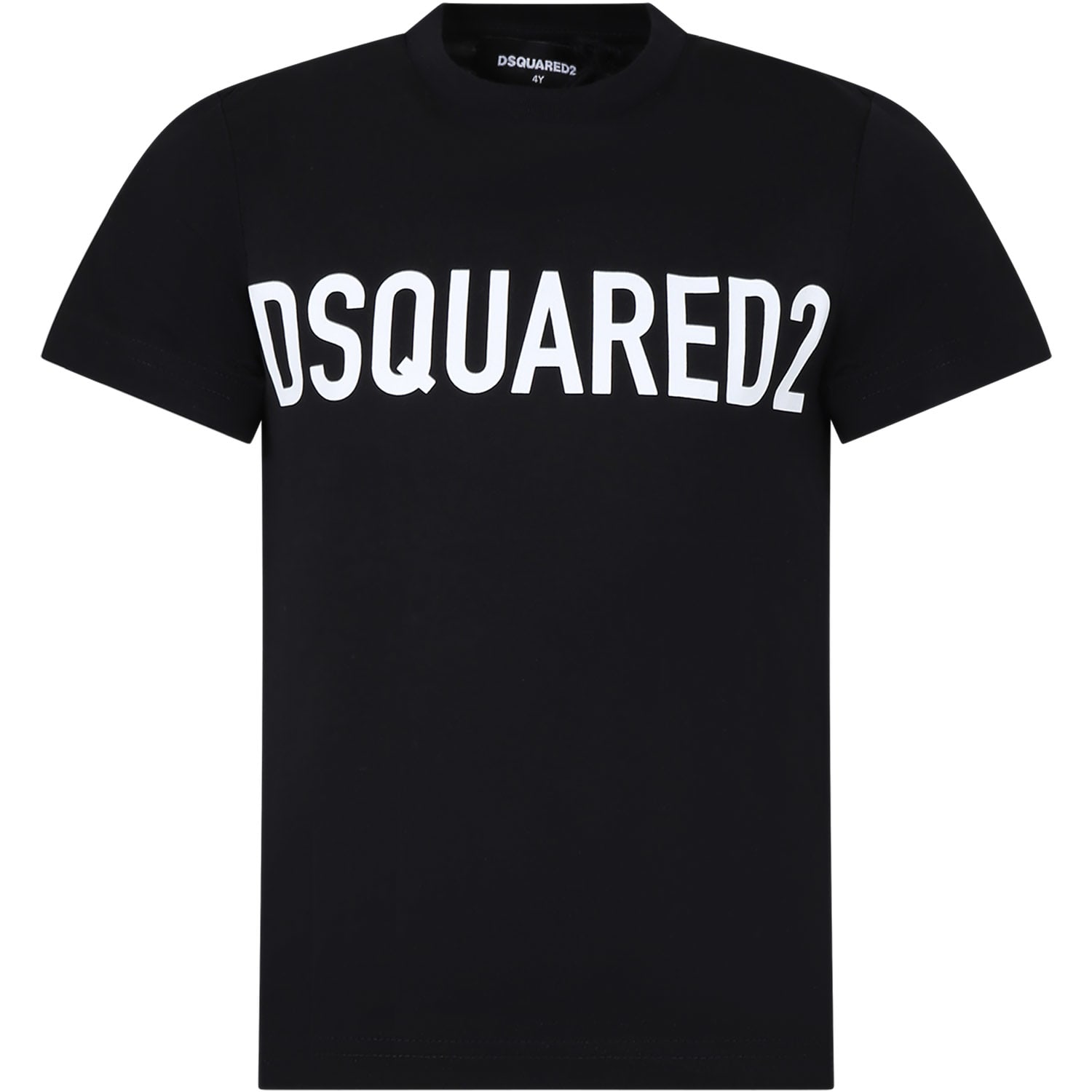 Dsquared2 Black T-shirt For Boy With Logo In Black