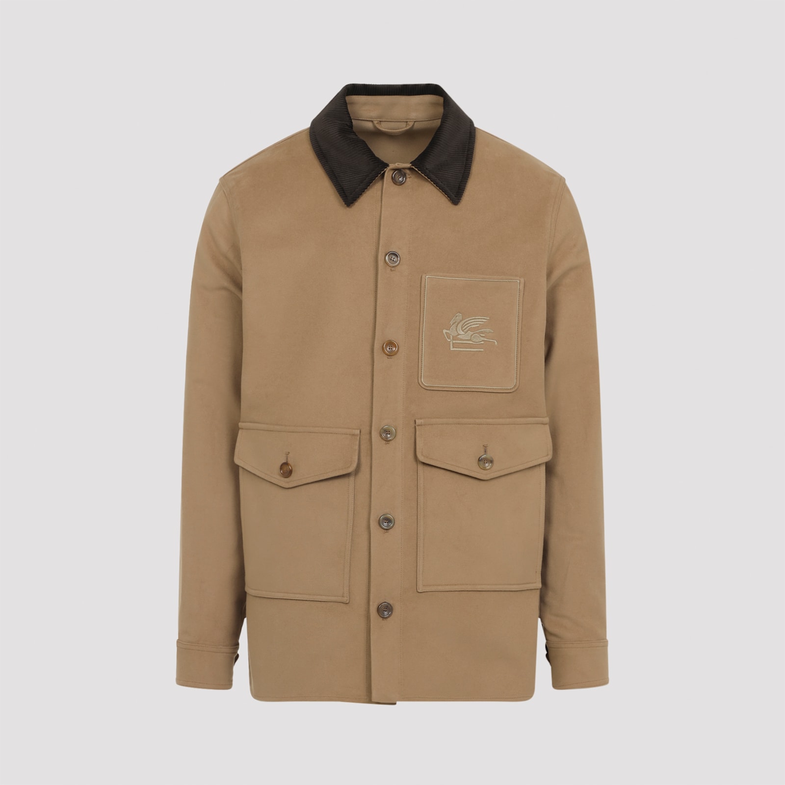 Etro Stylish Jacket With Chest Pocket And Flap Pockets In Brown