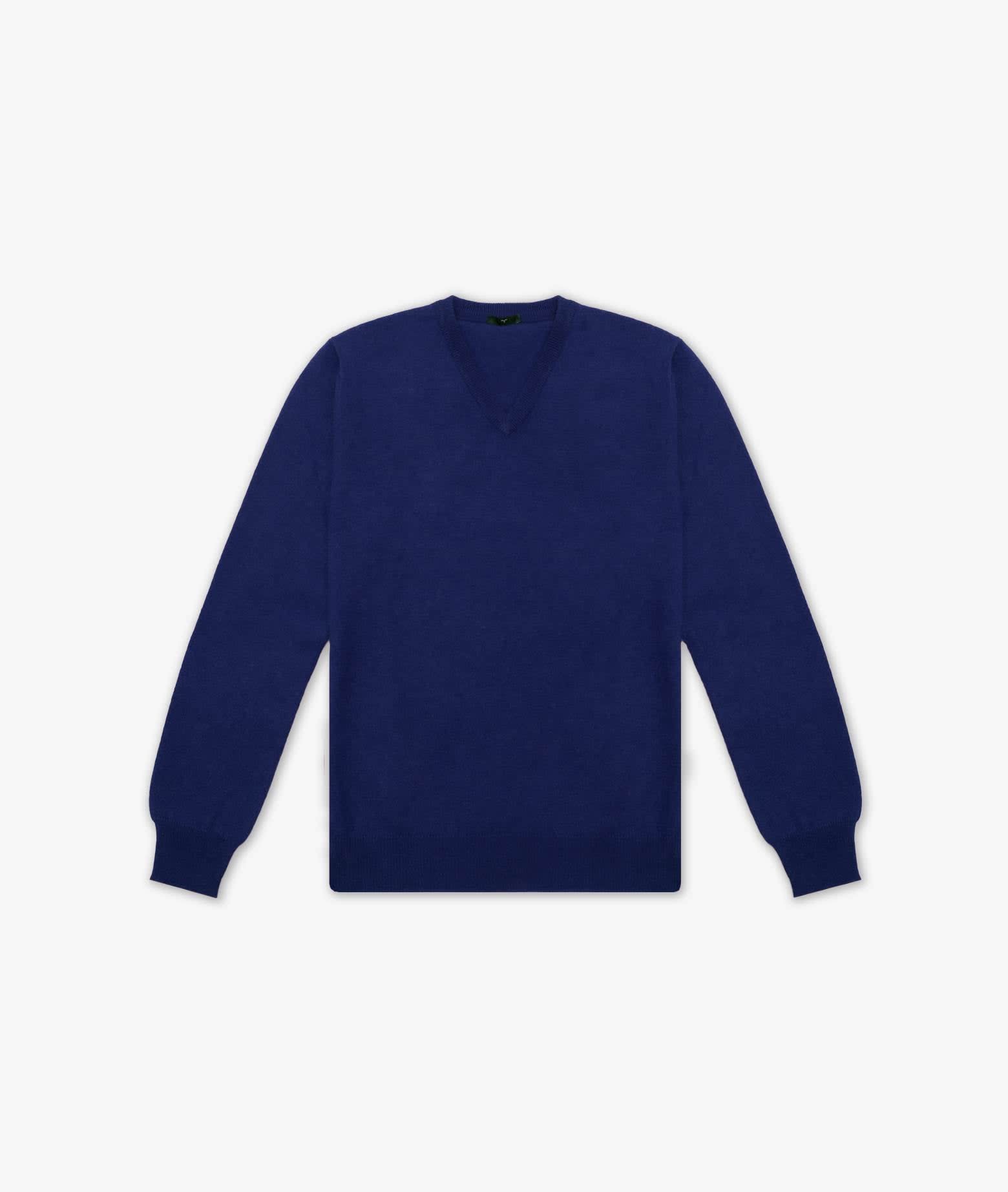 Larusmiani V-neck Sweater Bachelor Sweater In Light Blue