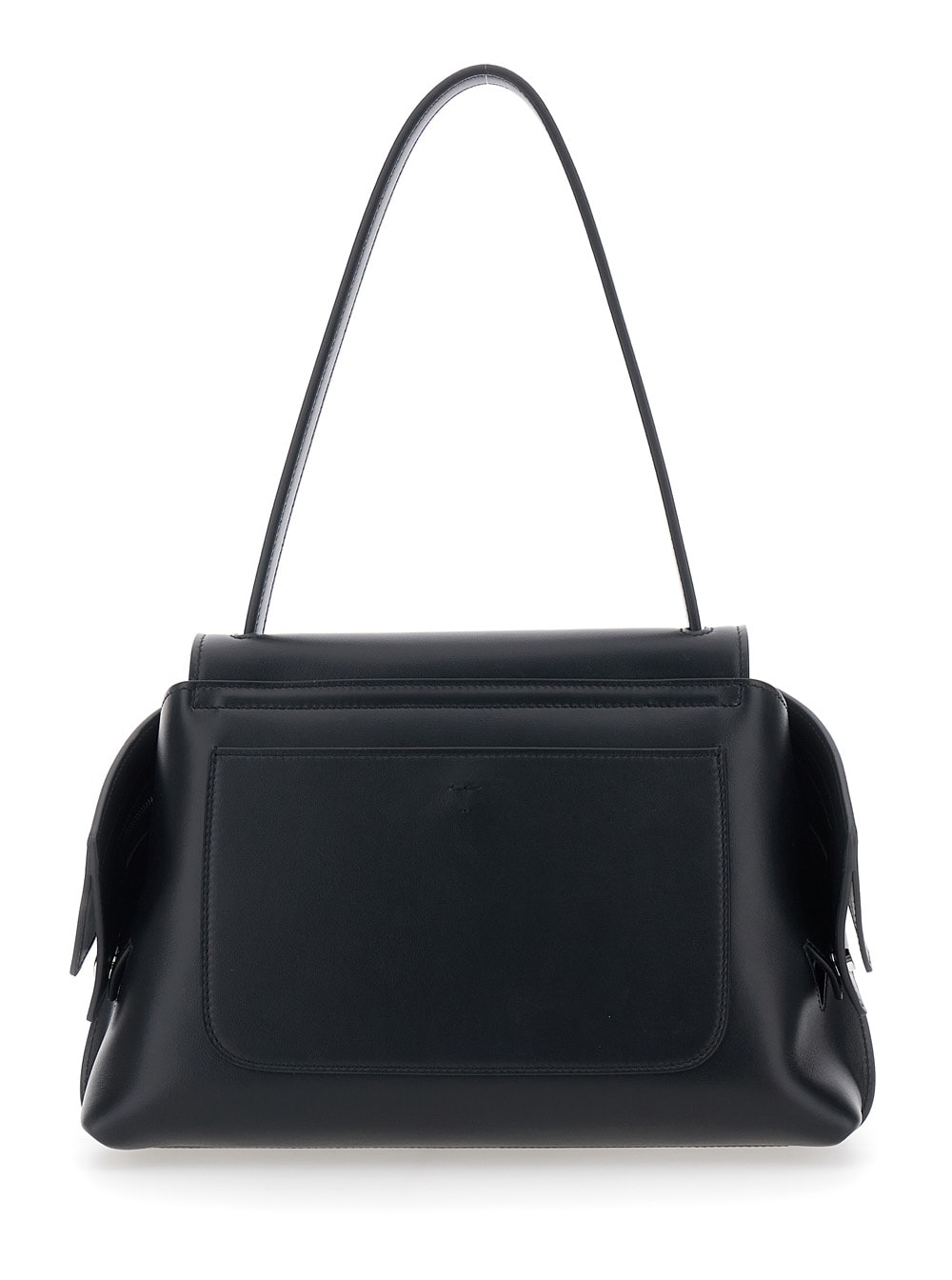 Tod's Black Eather Medium Tod S Wave Shoulder Bag In Black