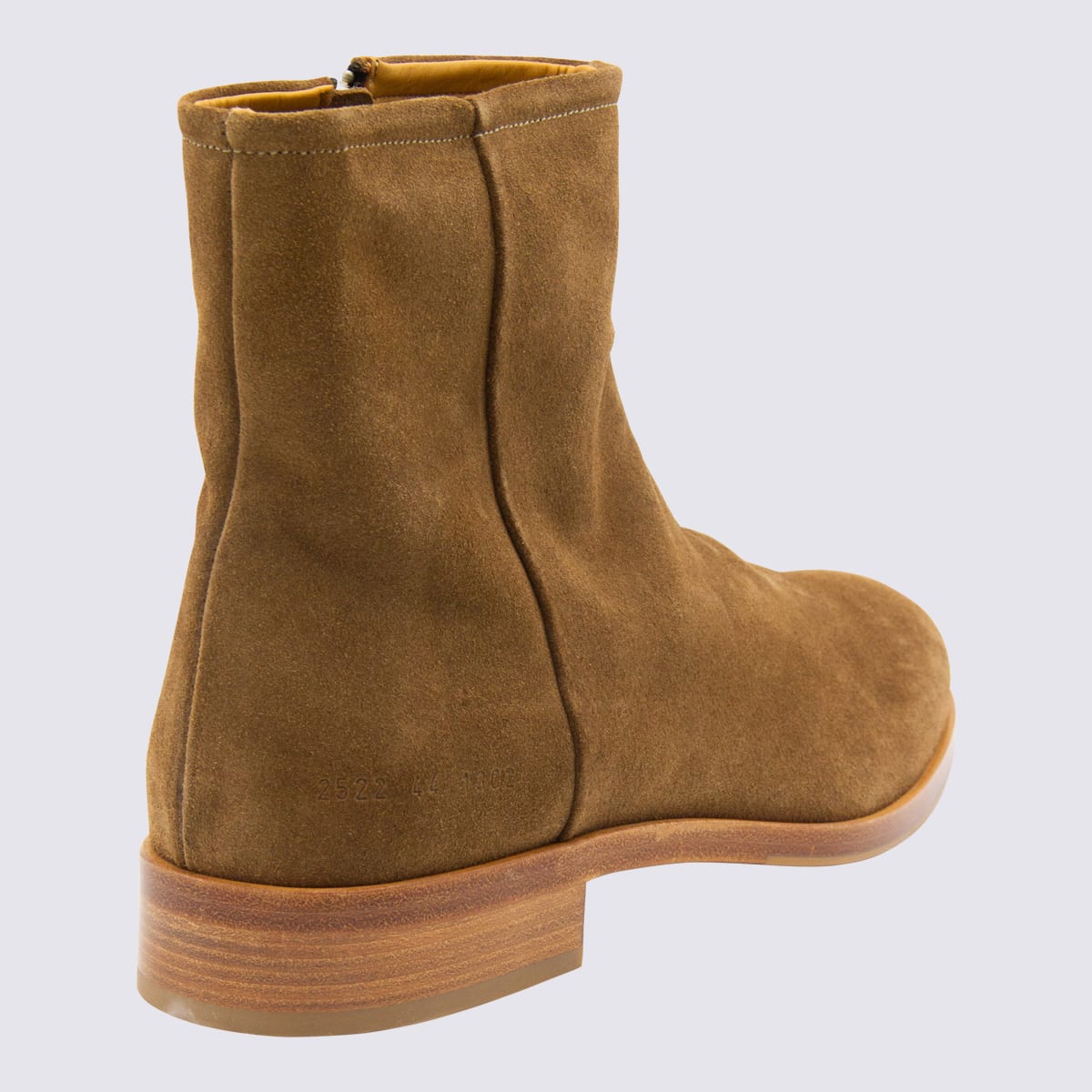 Common Projects Zipper Boot In Waxed Suede In Brown