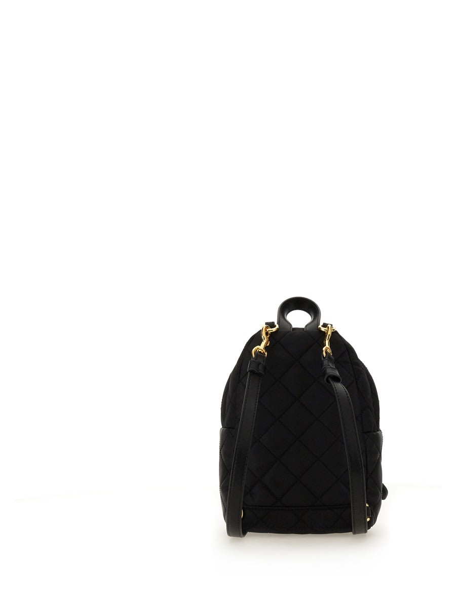 Shop Moschino Quilted Nylon Backpack In Black