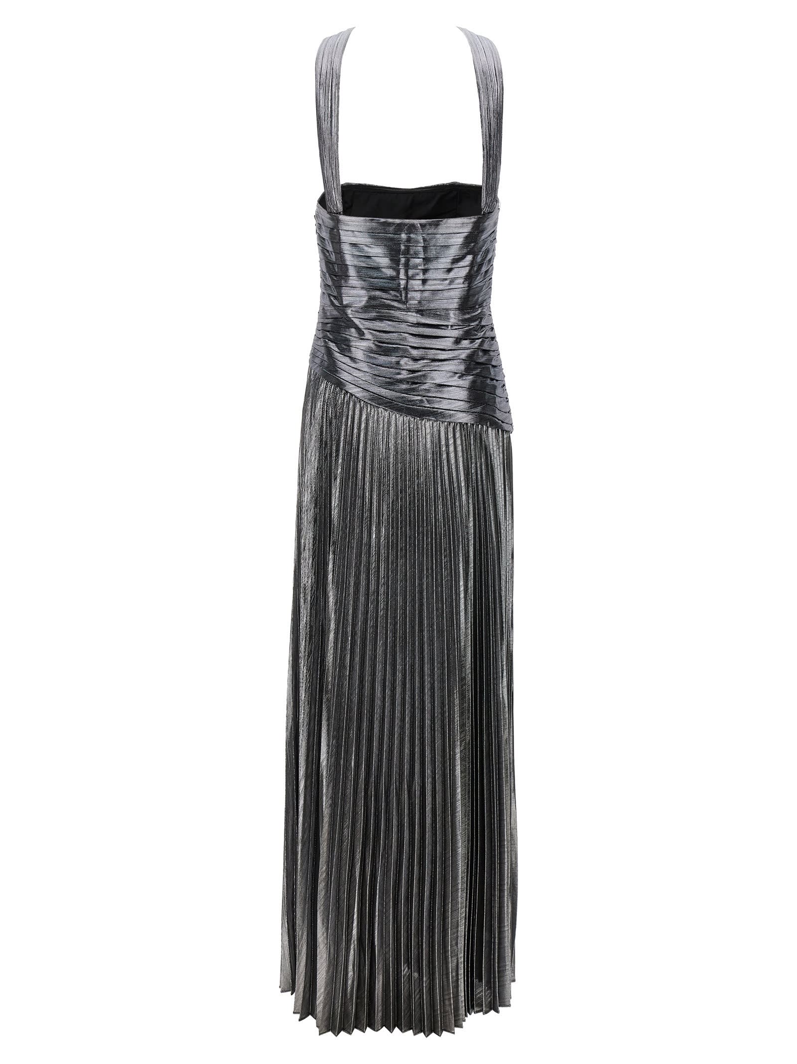 Shop Retroféte Faye Long Dress In Silver