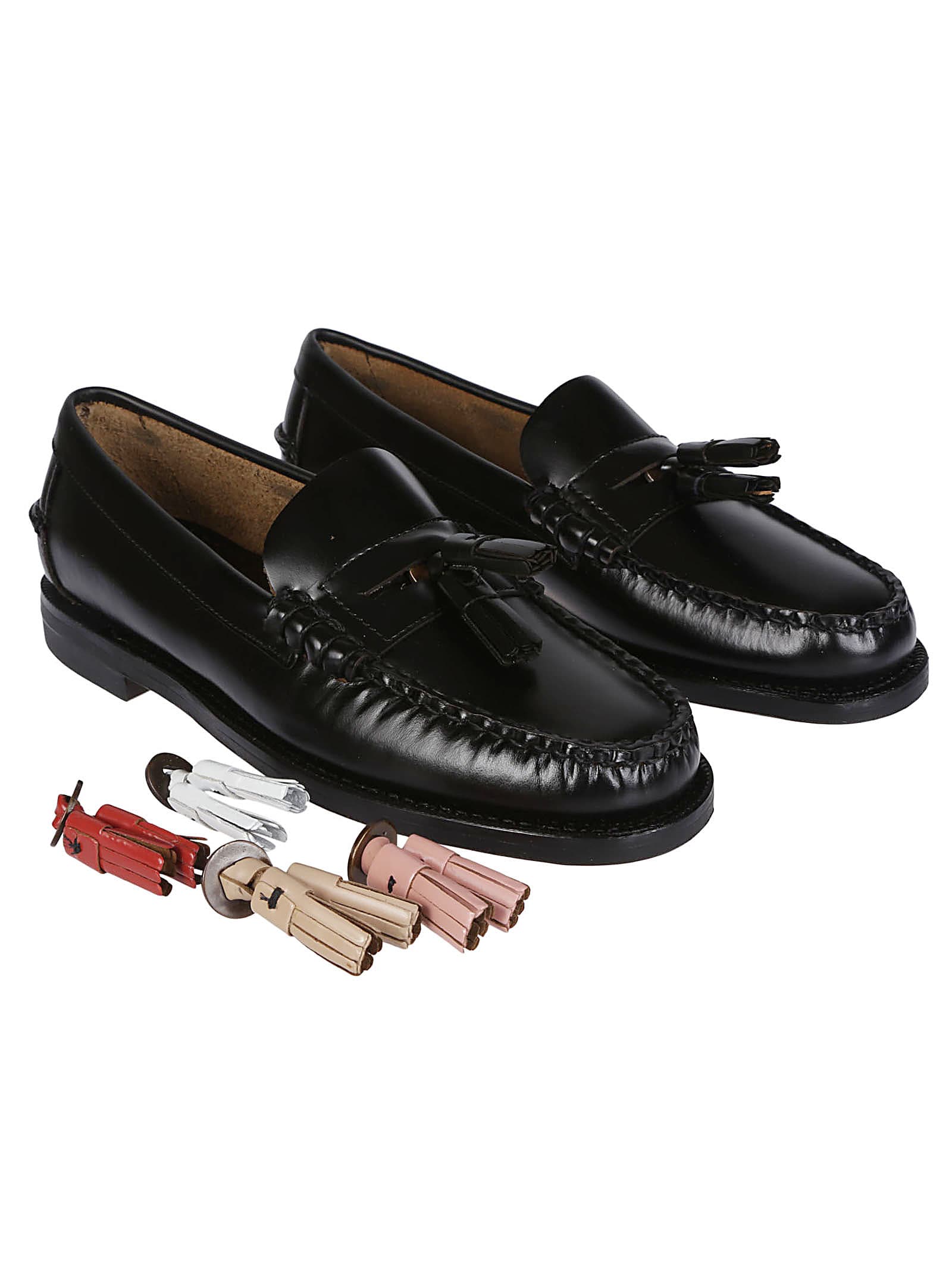 Shop Sebago Classic Dan Multi Tassel Loafers In Black Multicolor