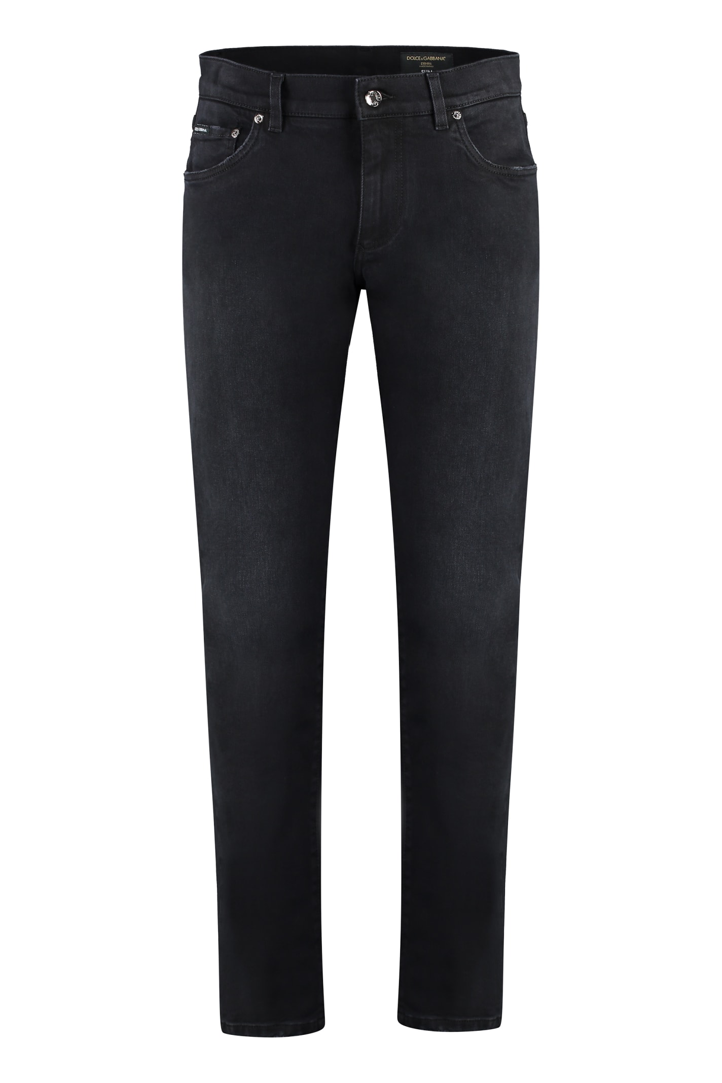 Shop Dolce & Gabbana 5-pocket Slim Fit Jeans In Black