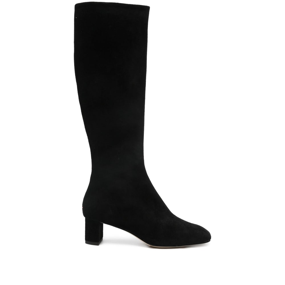 Aeyde Marty 50 Suede Knee-high Boots In Black
