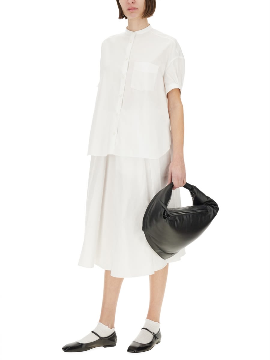 Aspesi Flowing A-line Midi Skirt In White