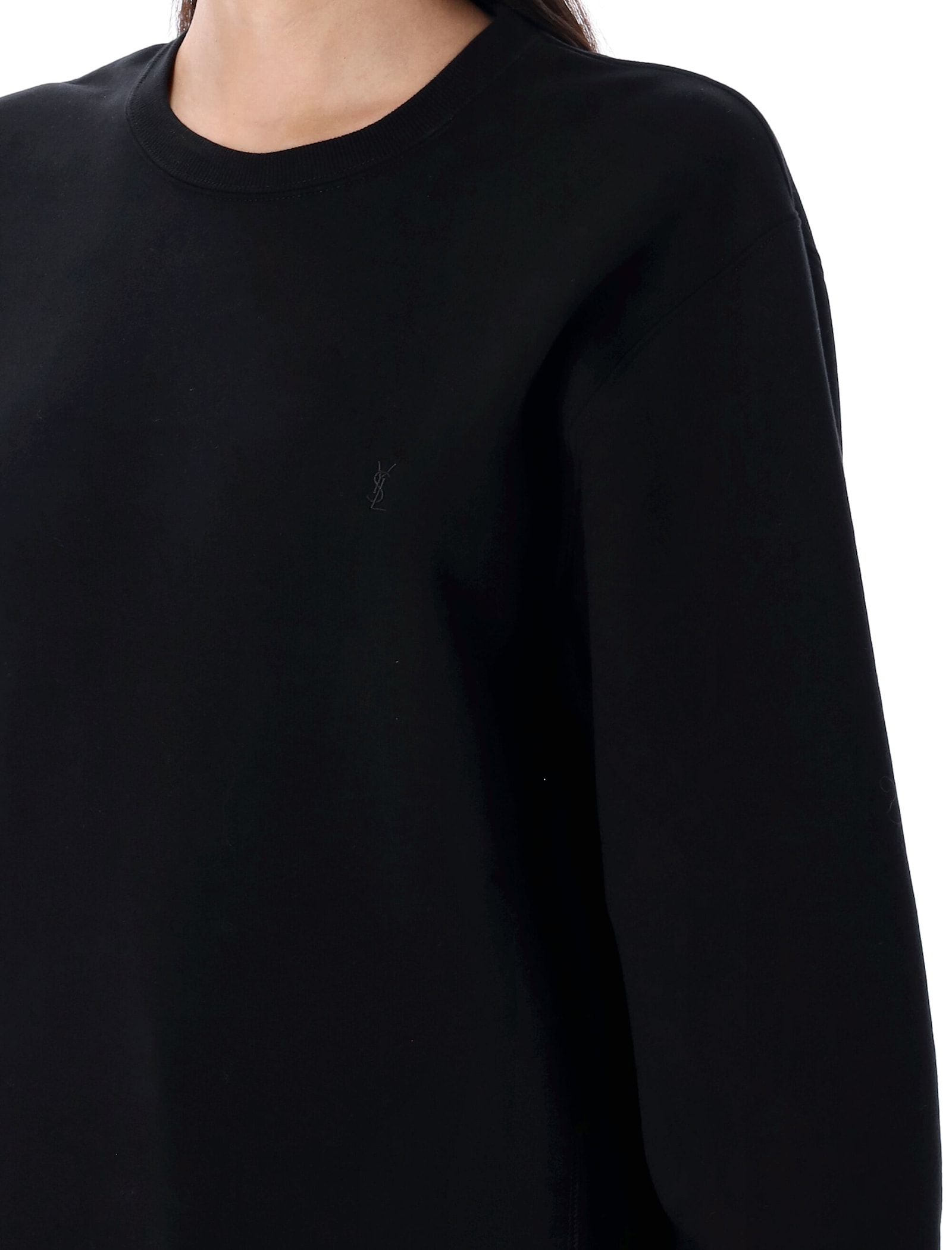 Saint Laurent Cassandre Sweatshirt In Black