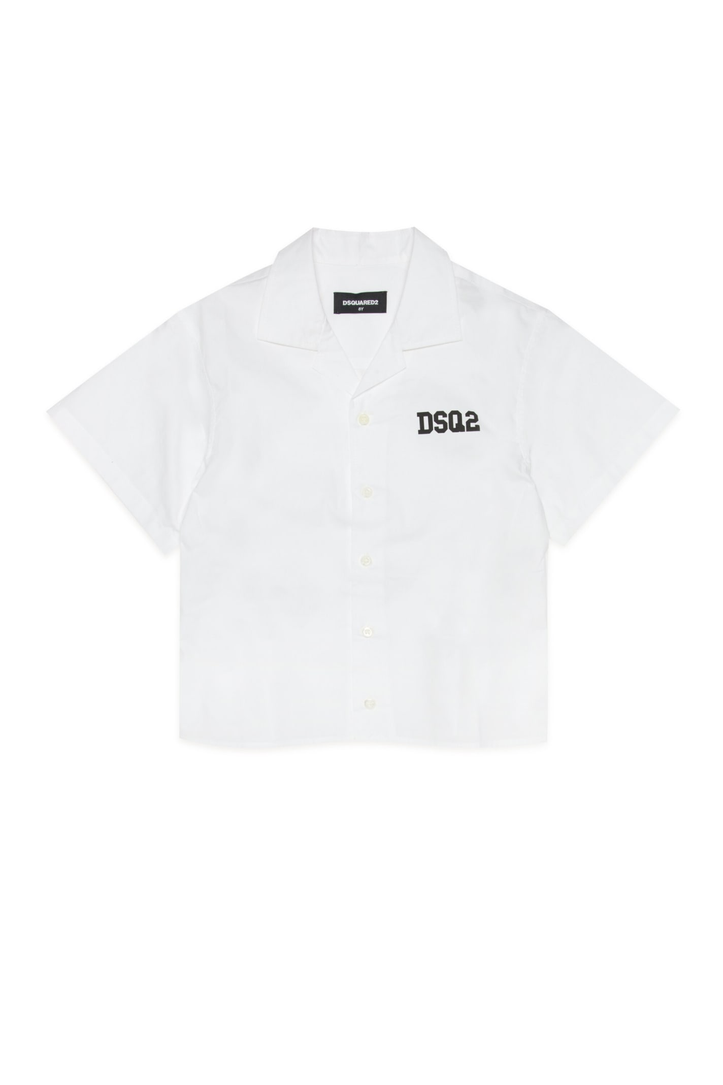 Dsquared2 D2c182m Shirt Dsquared White Poplin Shirt With Logo