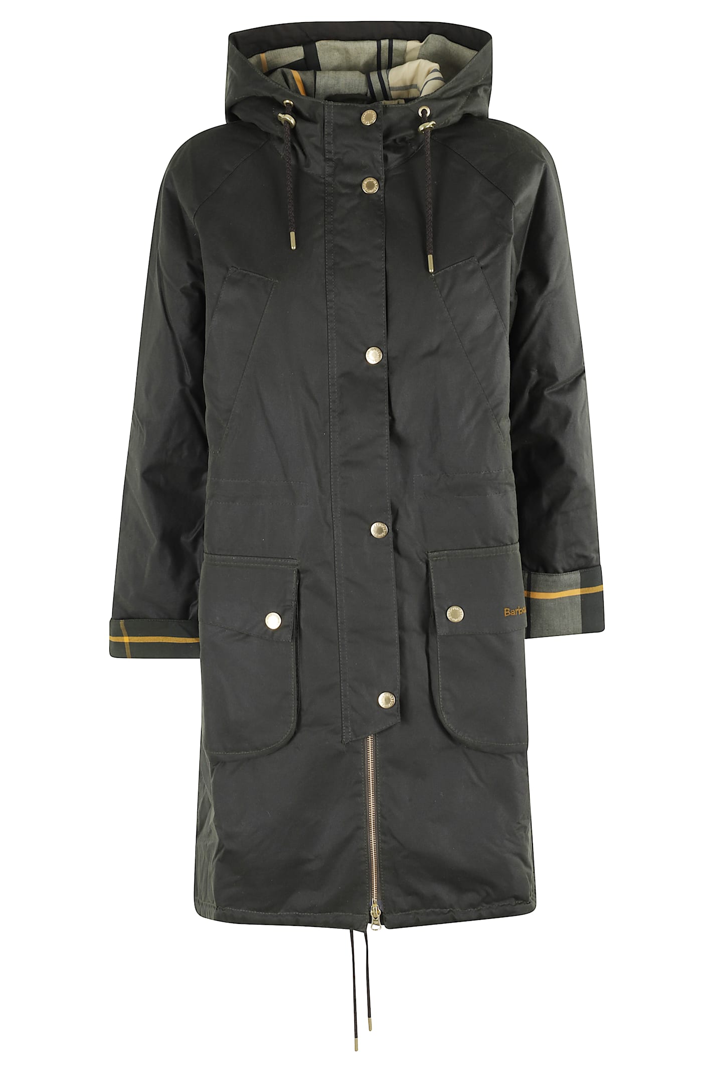 Barbour Marcy Wax Parka In Green