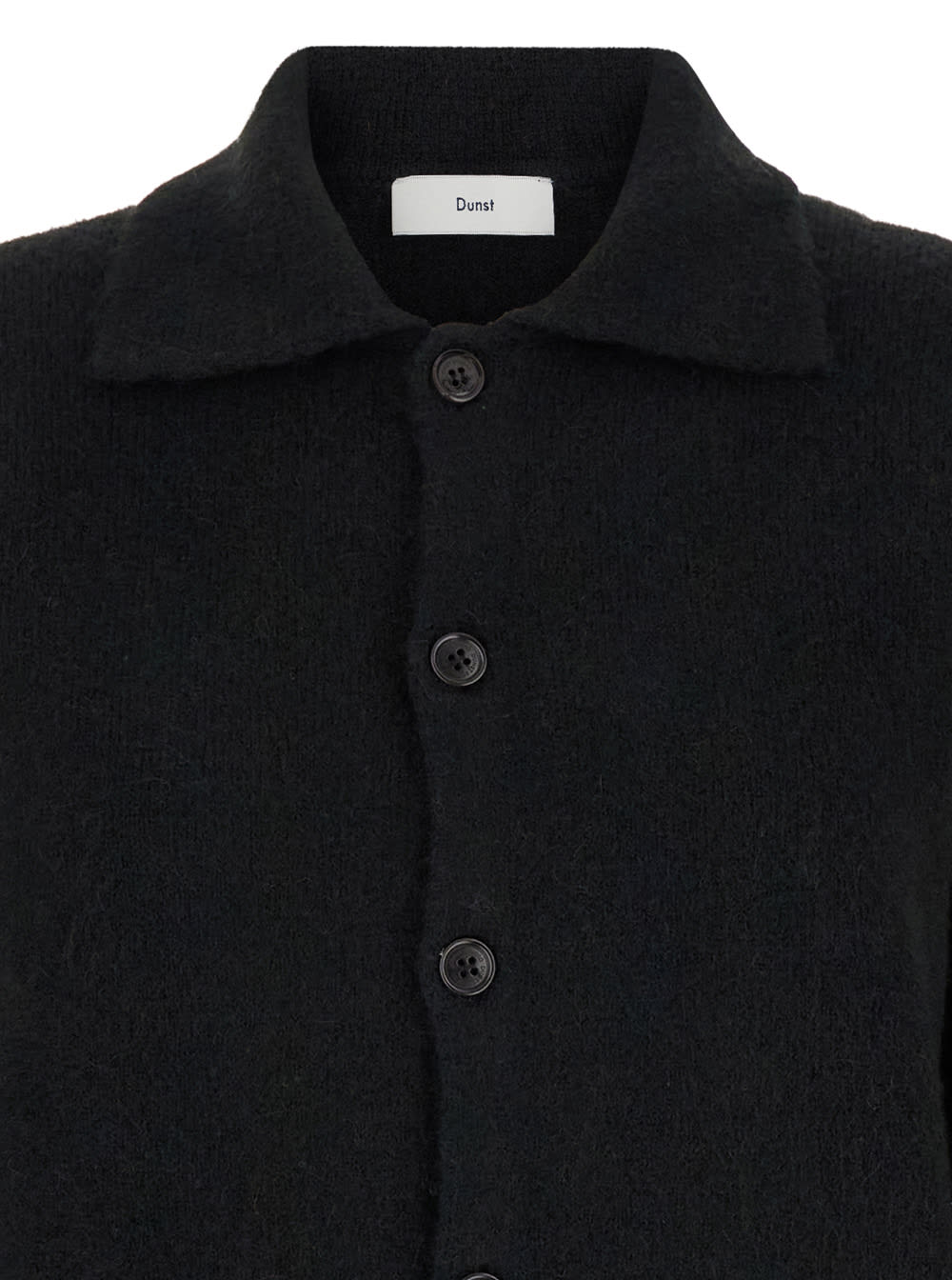 Shop Dunst Black Cardigan With Spread Collar In Wool Blend Man